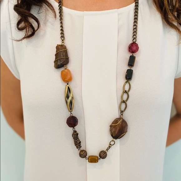 Jewelry - Wire rapped plastic bead necklace